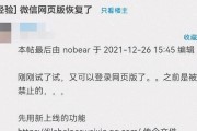 微信网页版被限制登录的原因（探究微信网页版无法登录的原因及解决方案）