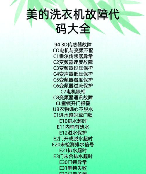 海尔洗衣机滚筒报E2故障的原因和解决办法（海尔洗衣机滚筒E2故障的常见问题及解决方案）