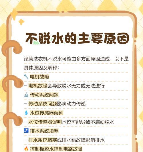 滚筒洗衣机不排水问题分析与解决方案（排除法揭秘）